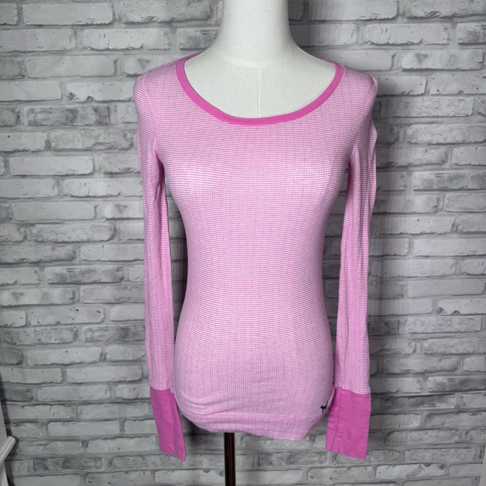 Vintage Victoria's Secret Light Pink Long Sleeve Thermal Top